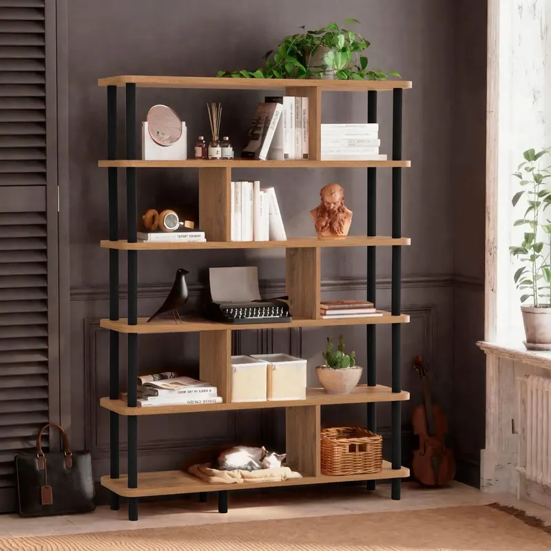 Biblioteca Dora Meta, Negru, 120 x 169 x 28 cm - Negru