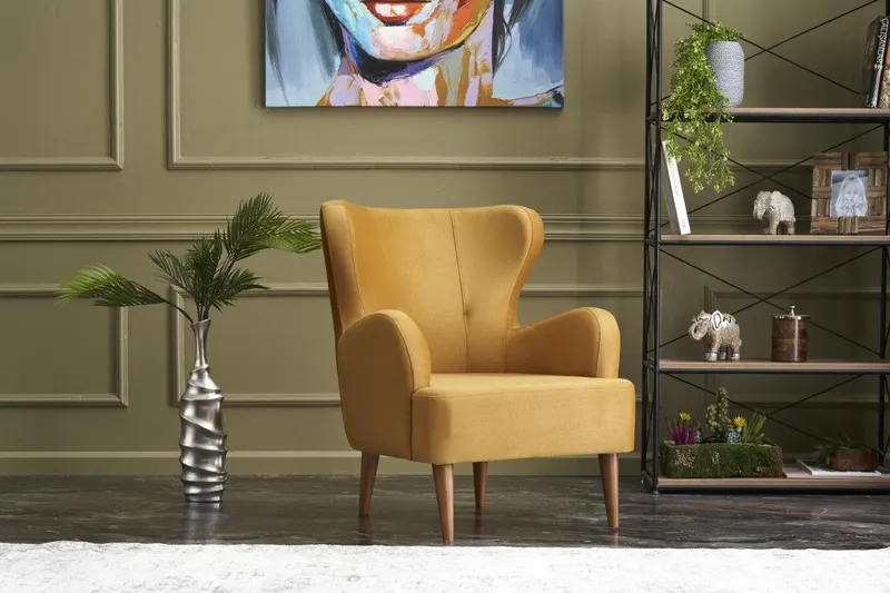 Fotoliu Cezayir, 73 x 87 x 80 cm - Galben