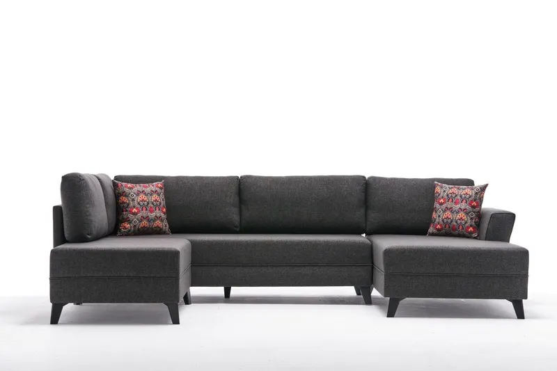 Canapea extensibilă de colț Eris, interschimbabil, Diverse culori, 300x78x202 cm - Gri închis