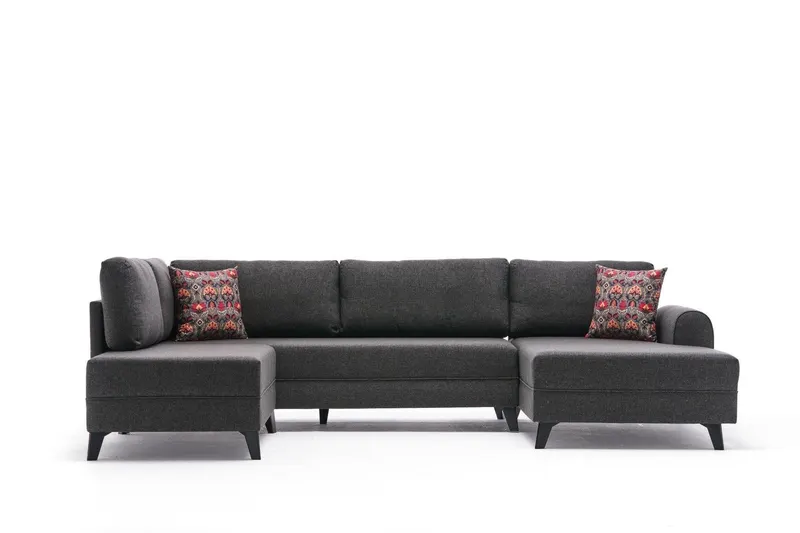 Canapea extensibilă de colț Belen, Diverse culori, 300x202x78 cm - Gri închis