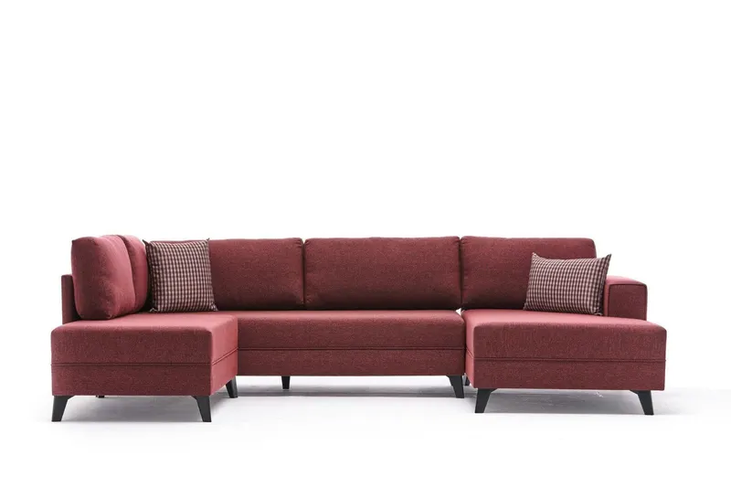 Canapea extensibilă de colț Efsun, interschimbabil, Diverse culori, 300x78x202 cm - Roșu