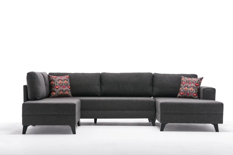 Canapea extensibilă de colț Efsun, interschimbabil, Diverse culori, 300x78x202 cm - Gri închis