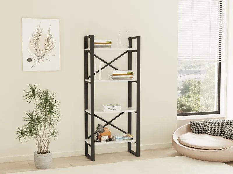 Biblioteca Hit, Alb, 66x150x32 cm - Alb