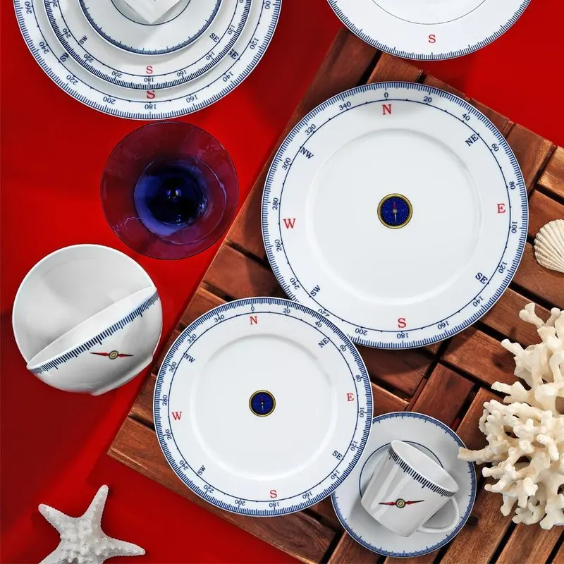 Serviciu de masa, 24 piese, Portelan, Multicolor - Multicolor