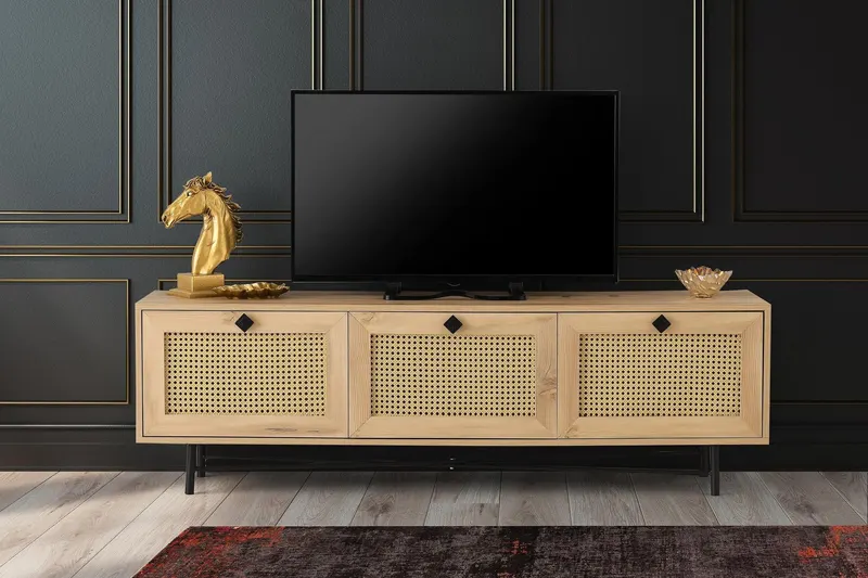 Comoda TV Alcazar TV cu 3 compartimente, Crem, 180 (diverse dimensiuni) - arsiv6