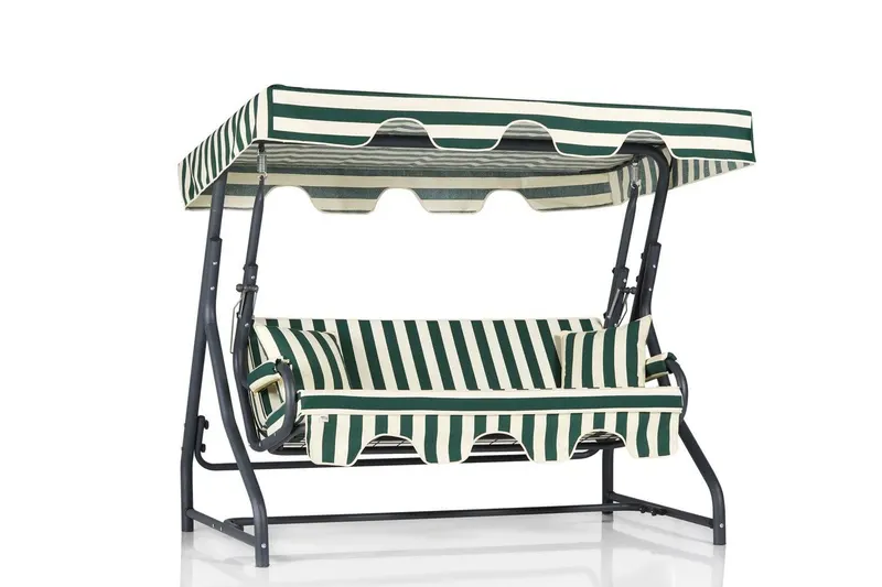 Balansoar de gradina cu 3 locuri Ploiesti, Verde, 160x110x50 cm - Verde