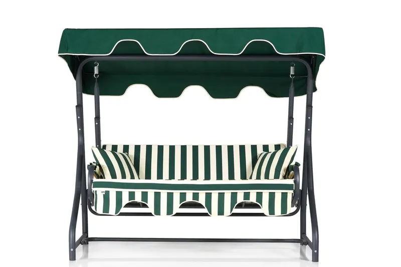 Balansoar de gradina cu 3 locuri Azra, Verde, 160x110x50 cm - Verde