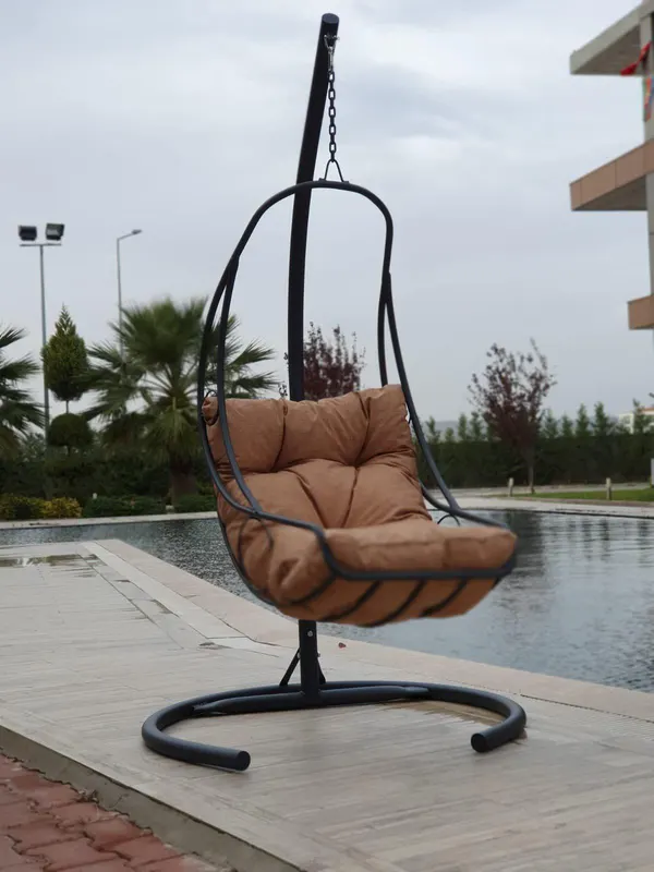 Balansoar de gradina Relax, Antracit/Crem , 120 x 215 x 60 cm - Crem