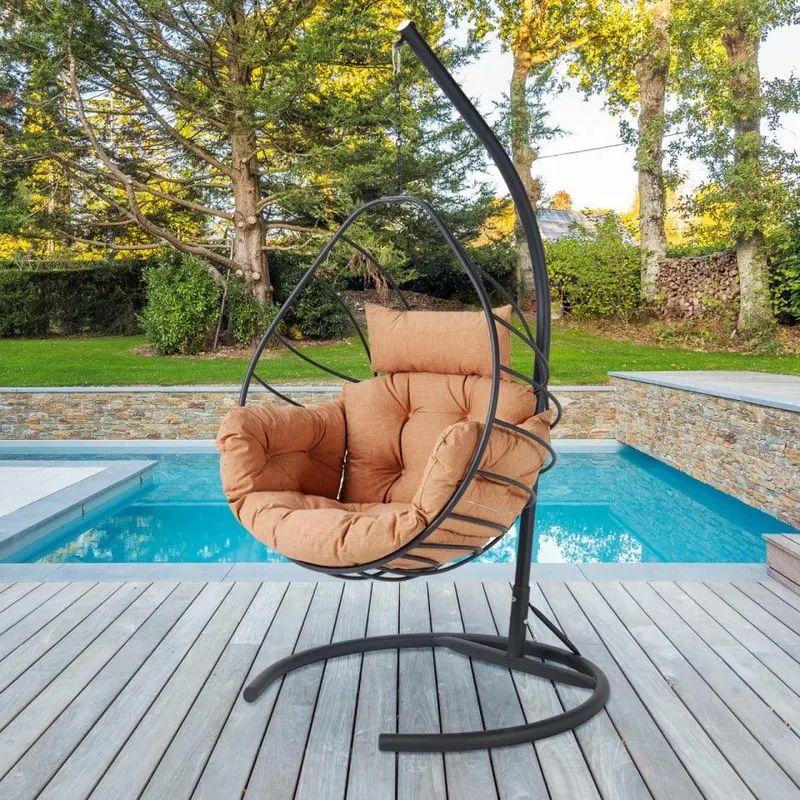 Balansoar de gradina Portland, Gri Crem, 120 x 215 x 60 cm - Crem