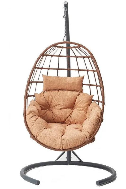Balansoar de Gradina cu un singur loc Tavus, Maro - Bej, 120 x 214 x 120 cm - Maro