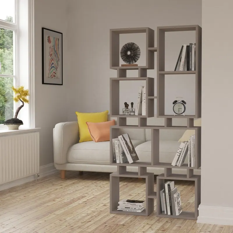 Biblioteca Maze Lux cu Multe Rafturi, 79 x 167 x 24 cm - Latte