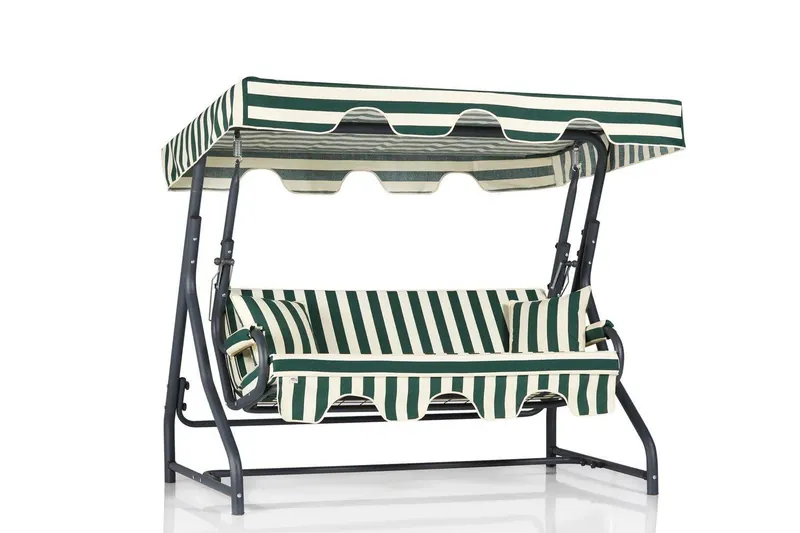 Balansoar de gradina Extensibila 3 locuri Suceava, Verde, 160x110x50 cm - Verde