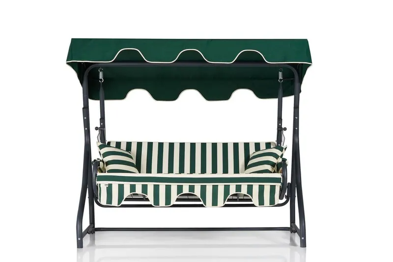 Balansoar de gradina cu 3 locuri Bazin, Verde, 50x110x160 cm - Verde