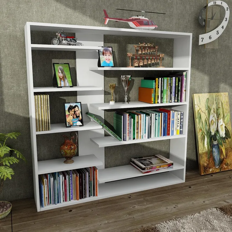 Biblioteca Arc, Alb, 125x126x22 cm - Alb