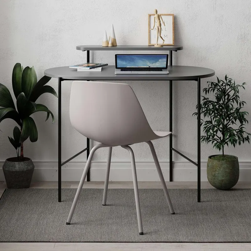 Birou Loub Sudy Desk cu Cadru Metalic,100 x 54 x 72 cm - Gri