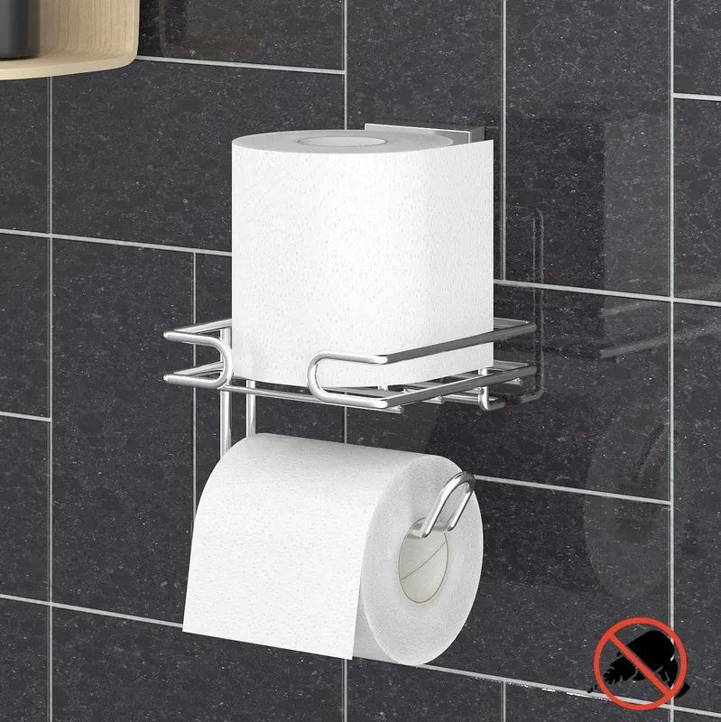 Suport pentru hârtie igienică Toilet Paper Holder Lux 1, Crom, 13x15x17 cm - Multicolor