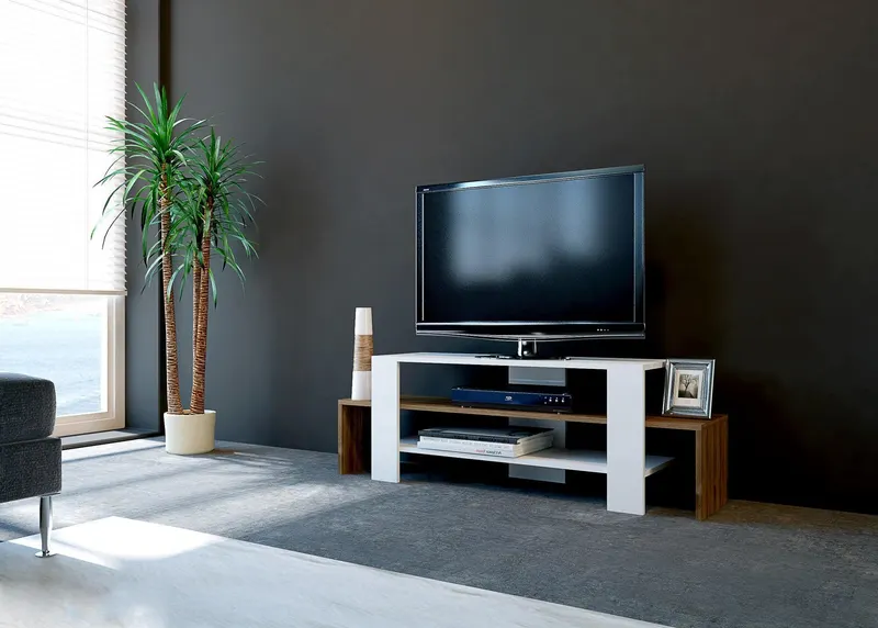 COMODA TV Akşi, Alb, 120x40x30 cm - Alb