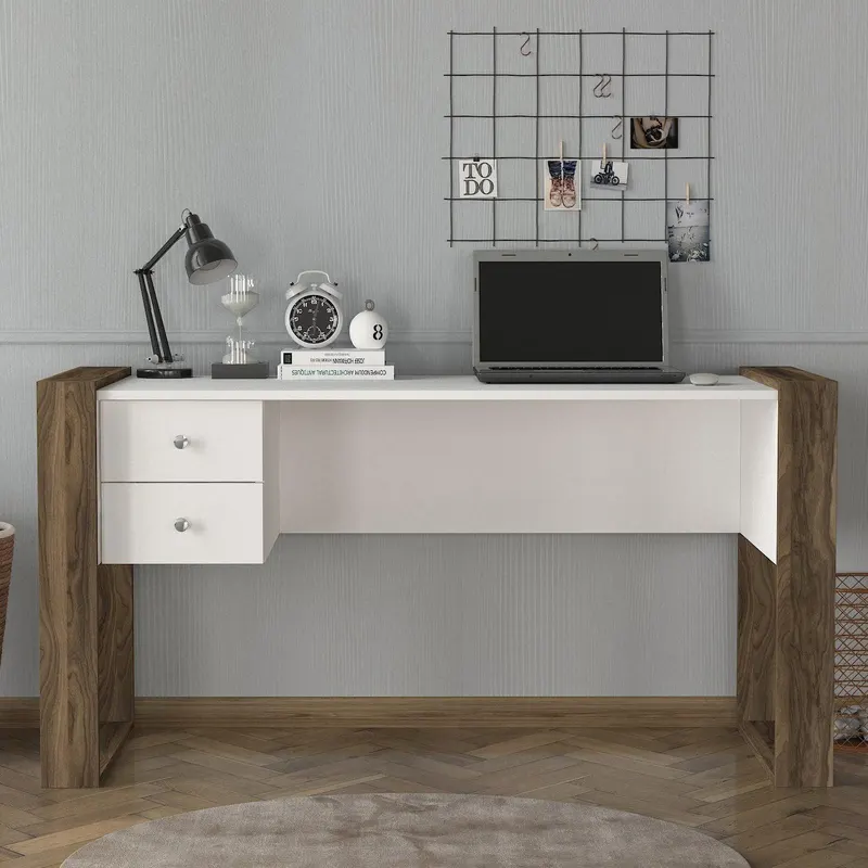 Birou Lord, Alb, 158x72x60 cm - Alb