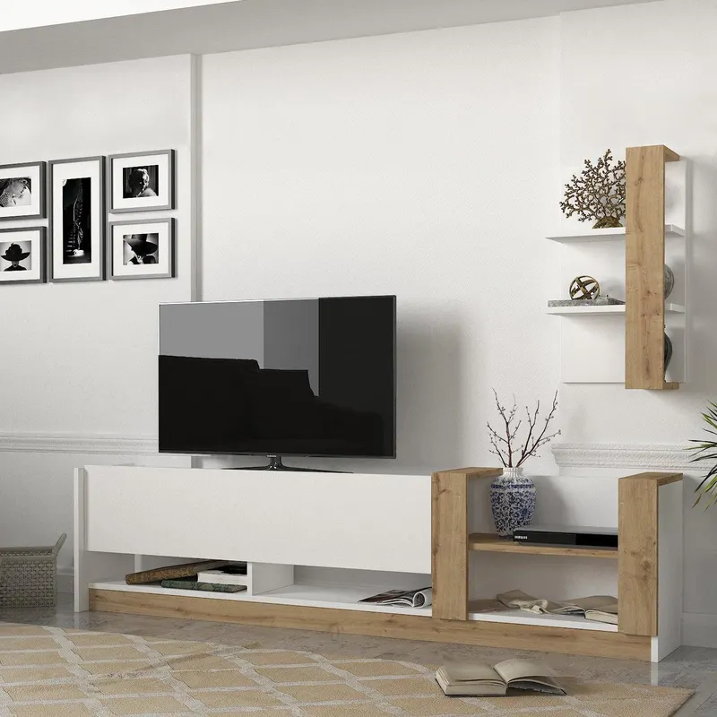 COMODA TV Kazablanka - White, Sapphire, Alb, 182x45x30 cm - Alb