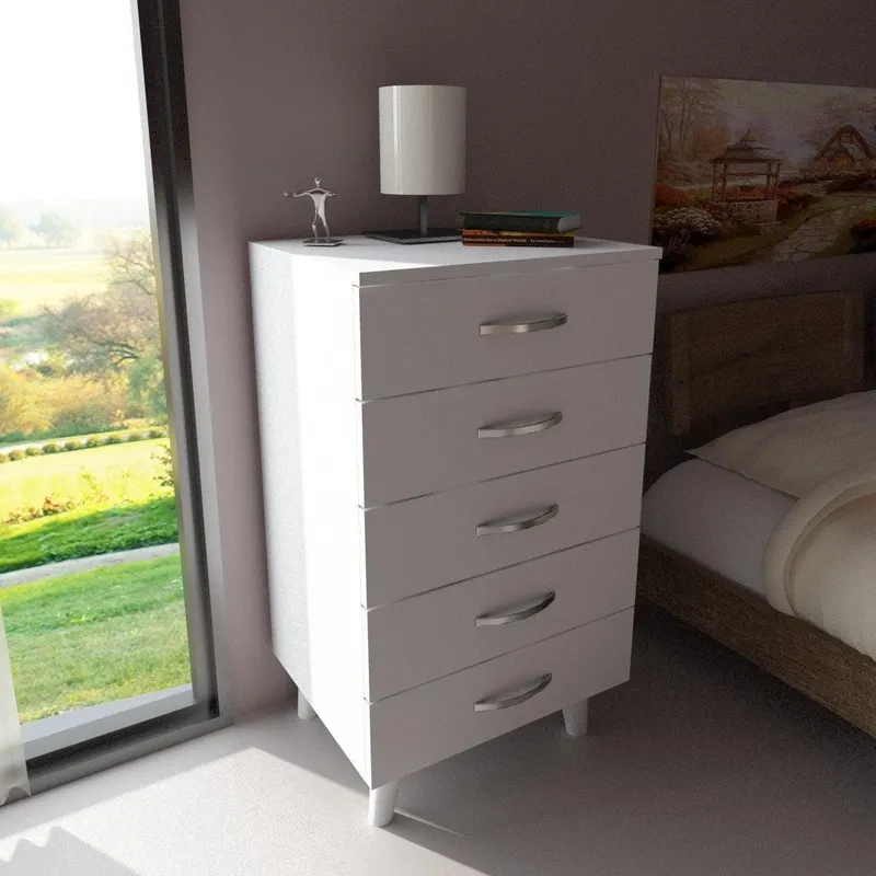 Noptiera Melinda, Alb, 50x88x38 cm - Alb