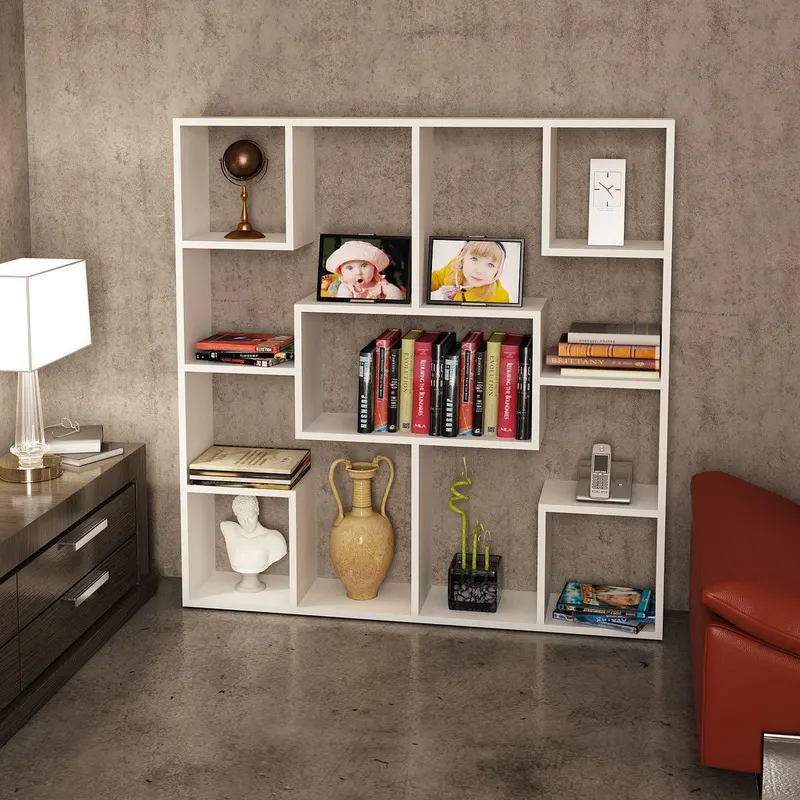 Biblioteca Nsa, Alb, 120x124x22 cm - Alb