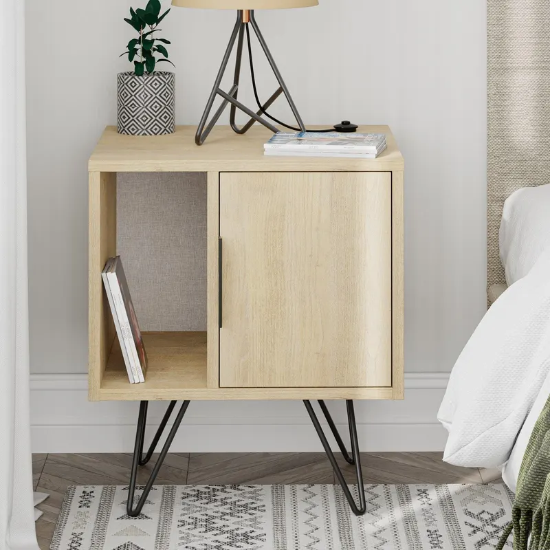 Noptiera Glynn Nightstand, Stejar, 50 x 58 x 45 cm - Stejar
