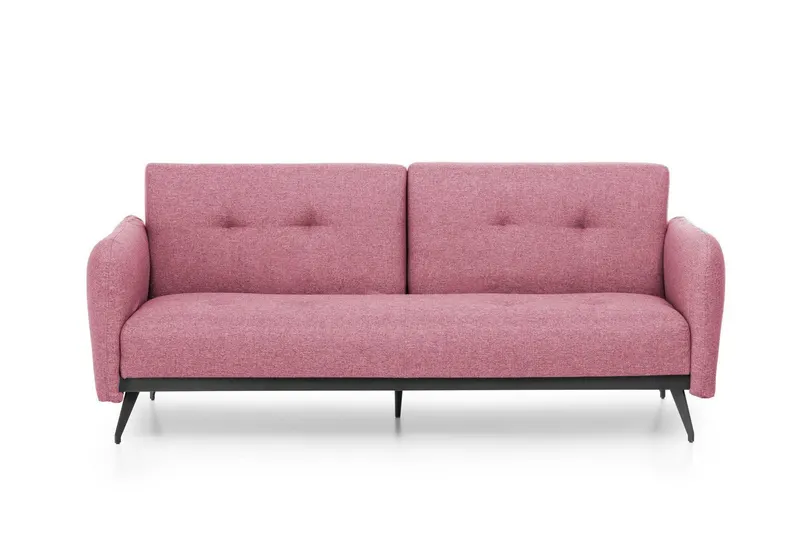 Canapea extensibilă 3 locuri Ron, Diverse culori, 190x65x43 cm - Roz