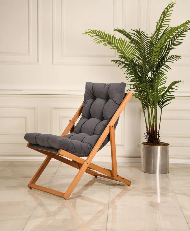 Șezlong Repose Eco, Fum, 90x63x93 cm - Gri