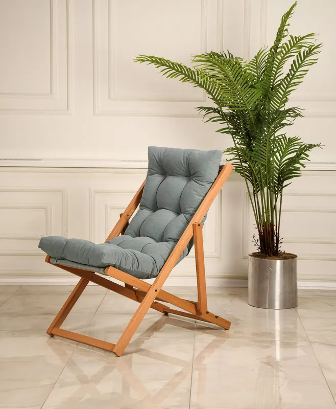 Șezlong Repose Eco, Fum, 90x63x93 cm - Verde