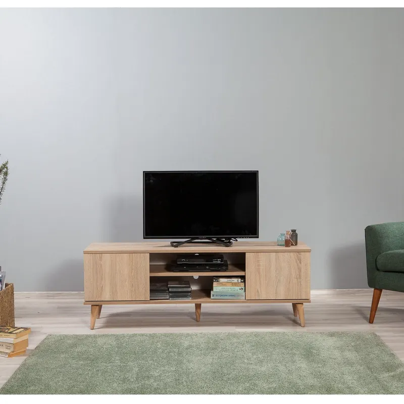COMODA TV Truva -  TV Stand 2, Stejar Sonoma, 50x40x140 cm - Multicolor