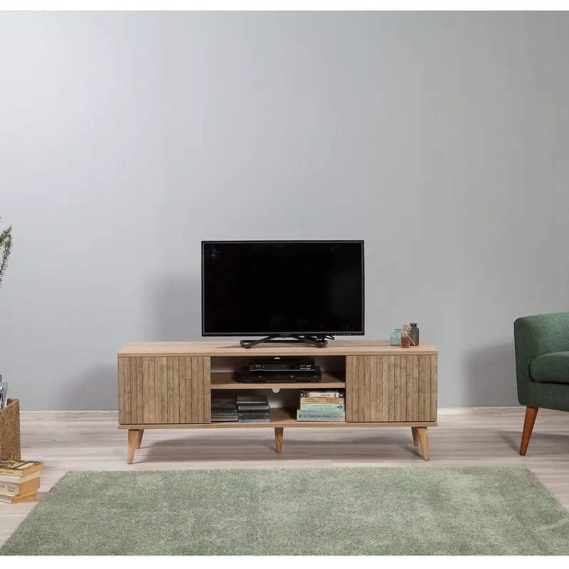 COMODA TV Truva -  TV Stand 5, Stejar Sonoma, 50x40x140 cm - Multicolor