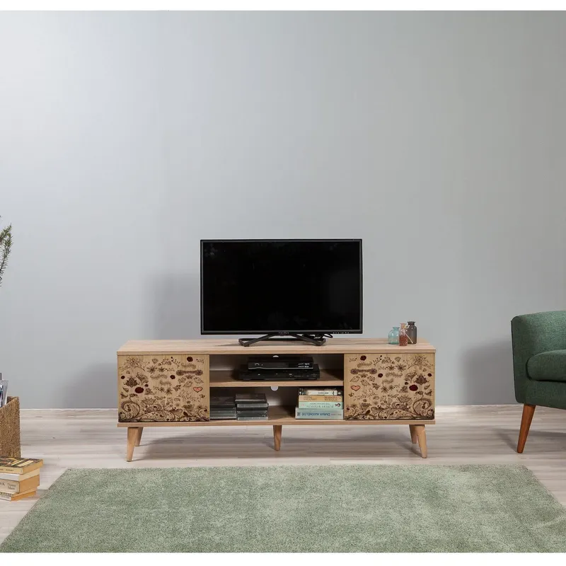 COMODA TV Truva -  TV Stand 7, Stejar Sonoma, 50x40x140 cm - Multicolor
