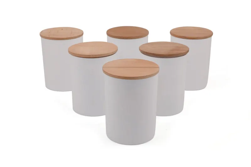 Set cutie de depozitare, Alb, 10x10x13.5 cm - Alb