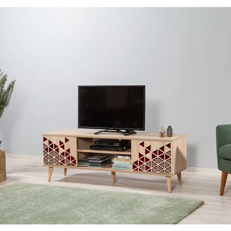 COMODA TV Truva -  TV Stand 9, Stejar Sonoma, 50x40x140 cm - Multicolor
