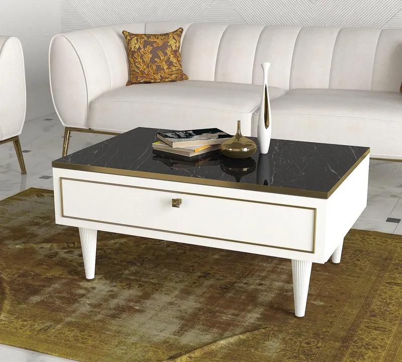 Masuta de cafea Dma Montessori, Alb, 90x60x42 cm - Alb