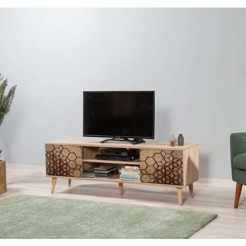 COMODA TV Truva -  TV Stand 14, Stejar Sonoma, 50x40x140 cm - Multicolor
