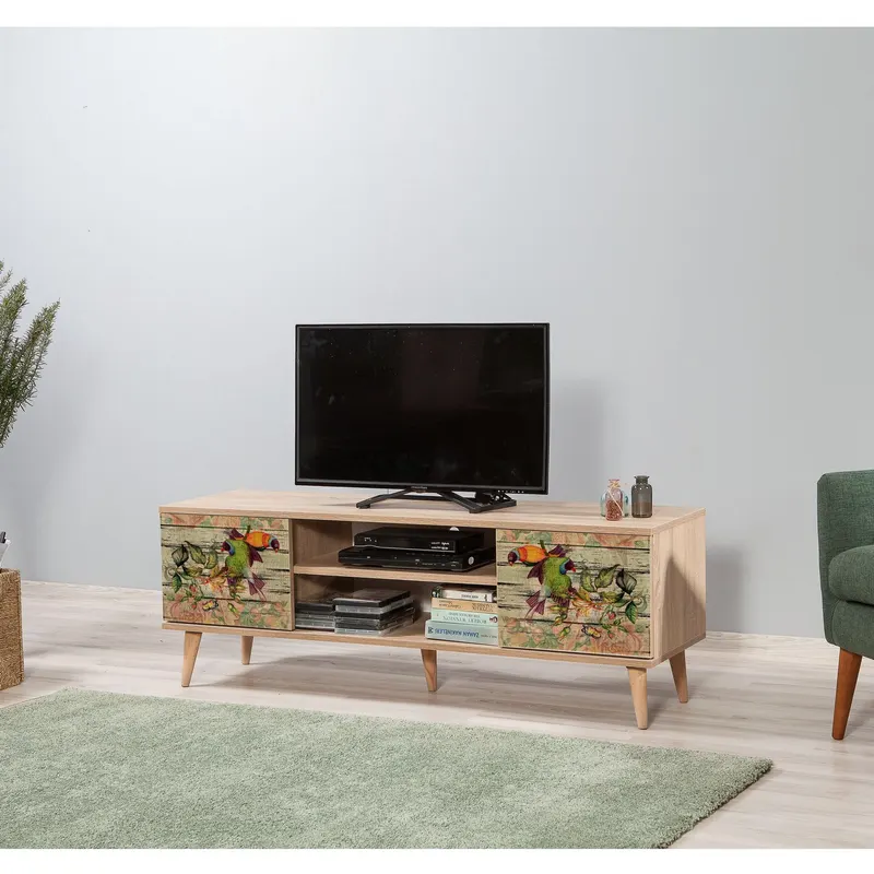 COMODA TV Truva -  TV Stand 17, Stejar Sonoma, 50x40x140 cm - Multicolor
