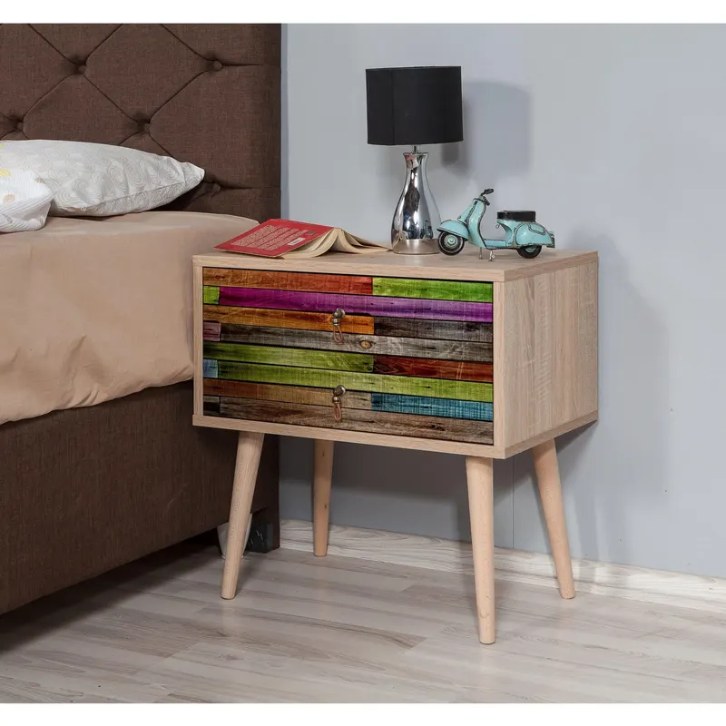 Noptiera Two - Nightstand 11, Stejar Sonoma, 61x40x60 cm - Multicolor