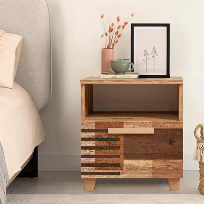 Noptiera Leva Alfa Colorblock Nightstand, Stejar, 40x52x45 cm - Stejar