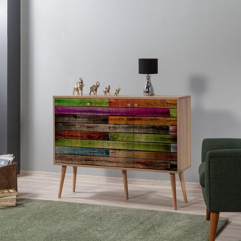 Consolă Mega - Console 3, Stejar Sonoma, 120x36x90 cm - Multicolor