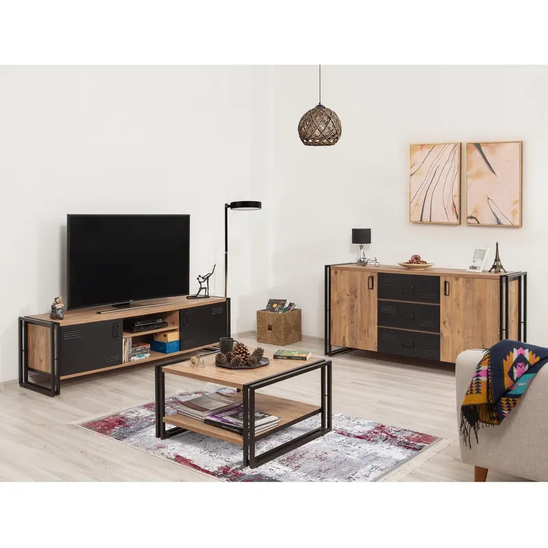 Set Mobila Sufragerie Takim 1, Stejar, 3 piese - Stejar