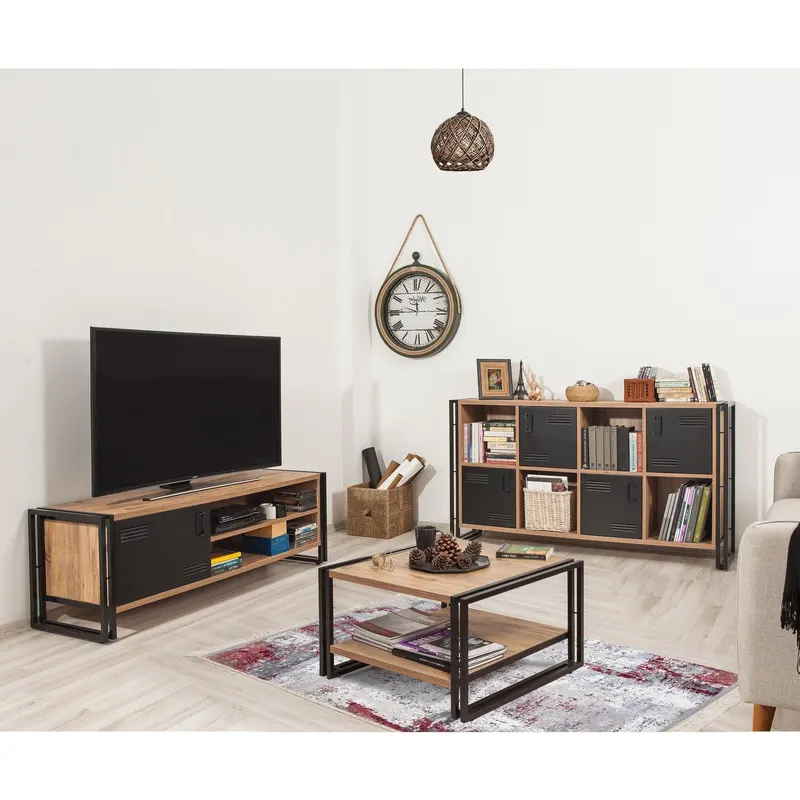 Set Mobila Sufragerie Takim 12, Stejar, 3 piese - Stejar