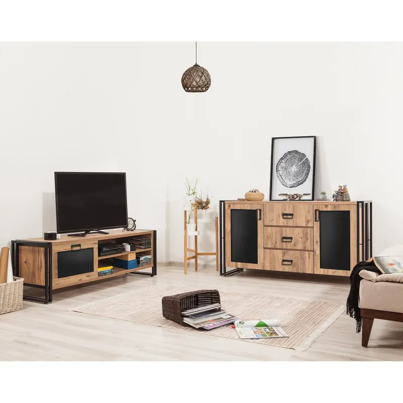 Set Mobila Sufragerie Takim 18, Stejar, 2 piese - Stejar