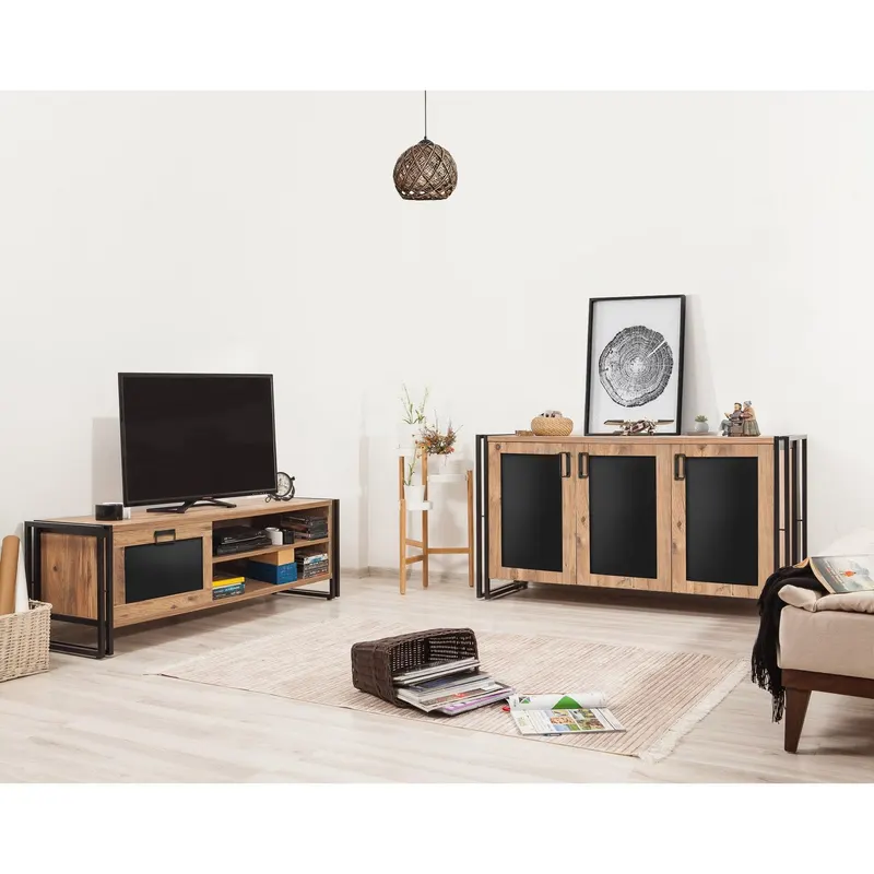 Set Mobila Sufragerie Takim 19, Stejar, 2 piese - Stejar