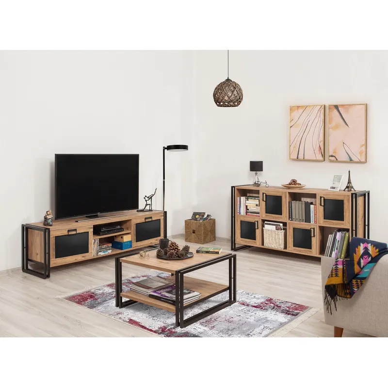 Set Mobila Sufragerie Takim 21, Stejar, 3 piese - Stejar