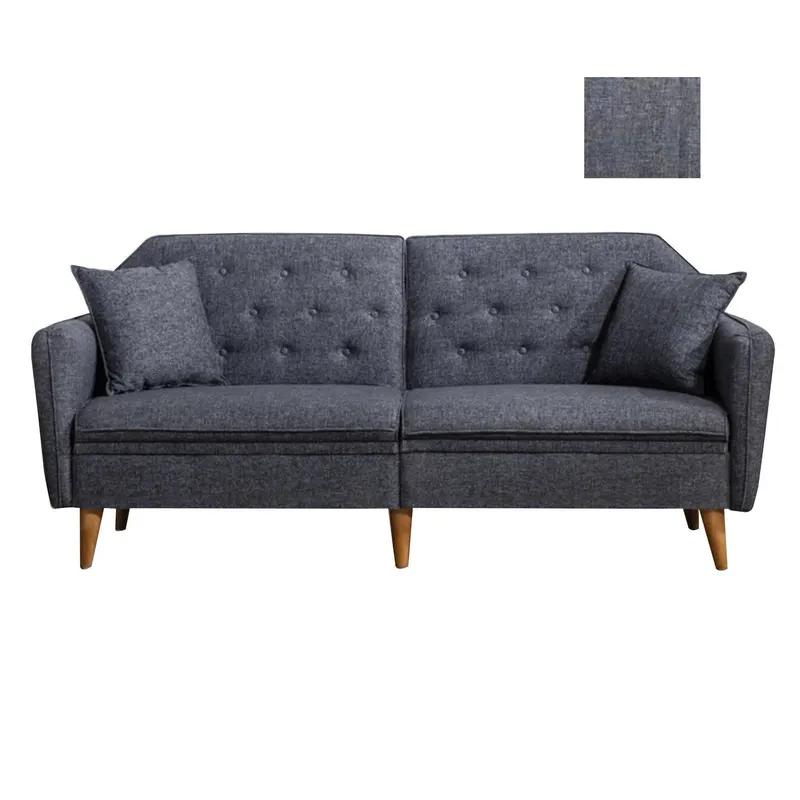 Canapea extensibilă 3 locuri Weghorst, Diverse culori, 202x83x82 cm - Antracit