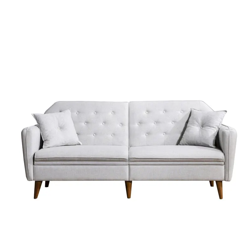 Canapea extensibilă 3 locuri Weghorst, Diverse culori, 202x83x82 cm - Crem