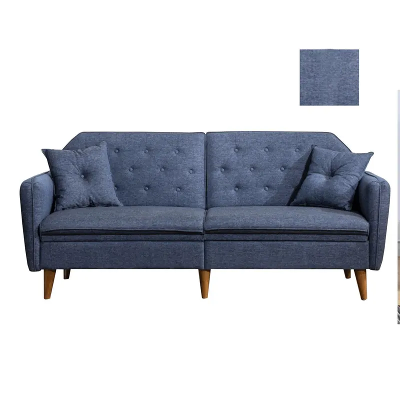 Canapea extensibilă 3 locuri Weghorst, Diverse culori, 202x83x82 cm - Albastru