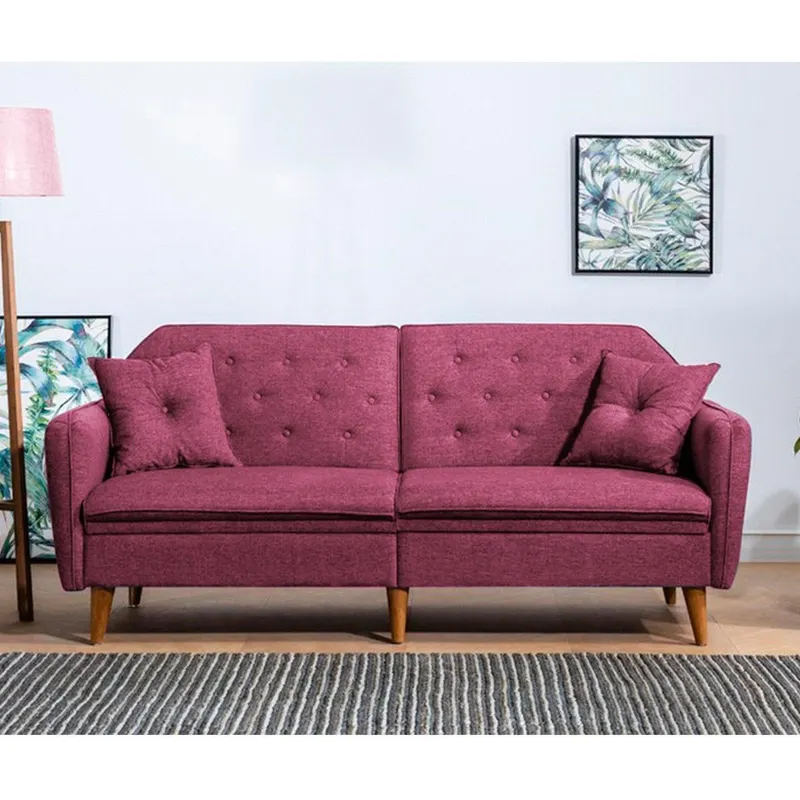 Canapea extensibilă 3 locuri Weghorst, Diverse culori, 202x83x82 cm - Roșu