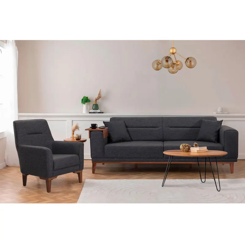 Set de Canapea Ilkay, 82x94x223 cm - Gri
